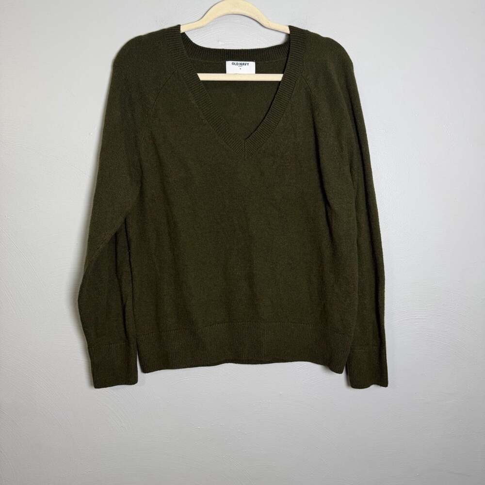 Old Navy SoSoft V-Neck Sweater Size M Olive Green
